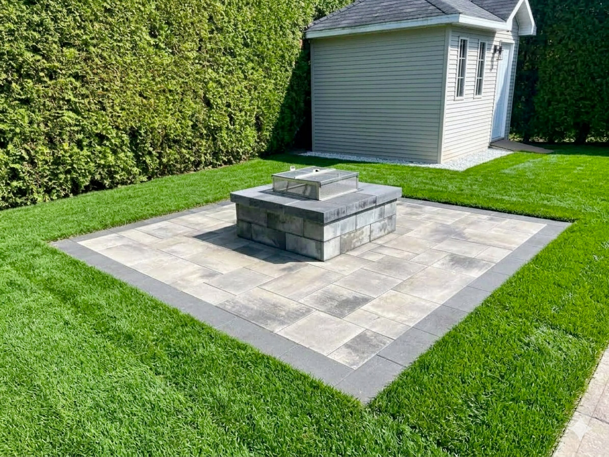 Terrasse et foyer extérieur