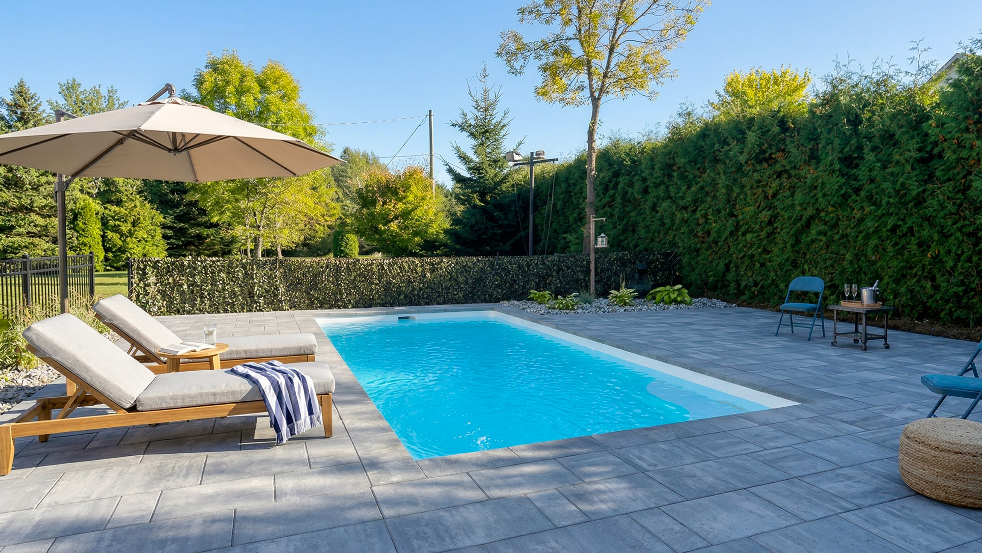 Contour de piscine creusée